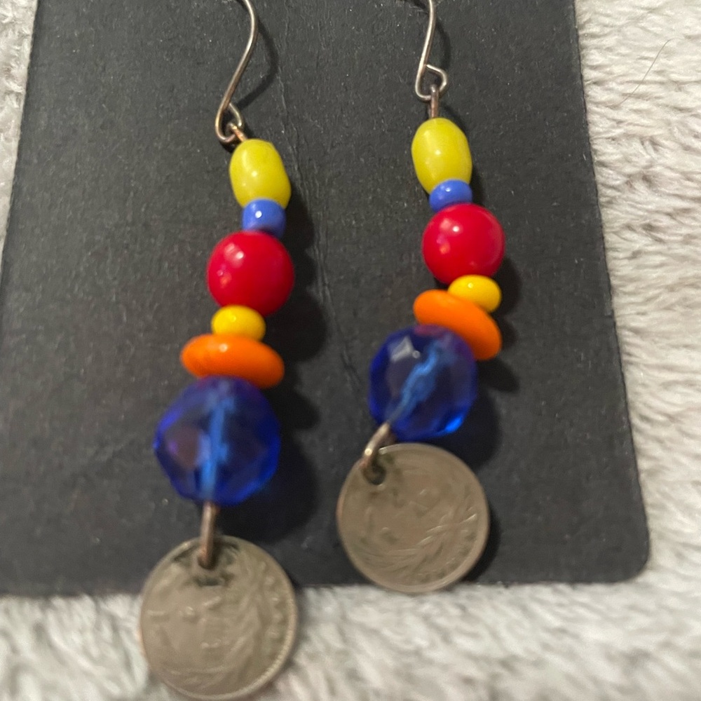 Colorful Beaded Dangle Earrings